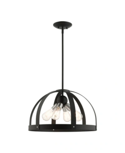 Livex Stoneridge 4 Lights Pendant Chandelier In Black