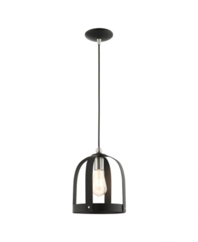 Livex Stoneridge 1 Light Mini Pendant In Black