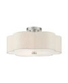 Livex Solstice 3 Lights Semi Flush In Silver-tone