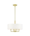 Livex Meridian 4 Lights Pendant Chandelier In Gold-tone