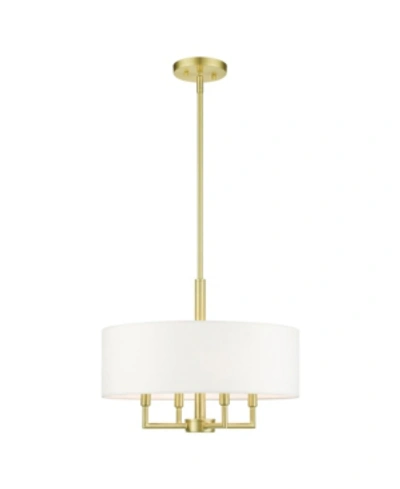 Livex Meridian 4 Lights Pendant Chandelier In Gold-tone