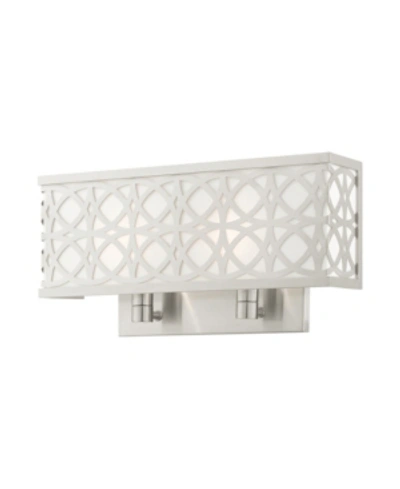 Livex Calinda 2 Lights Double Sconce In Silver-tone