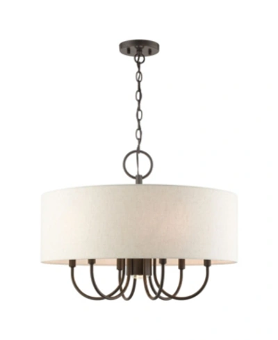 Livex Blossom 7 Lights Pendant Chandelier In Dark Brown