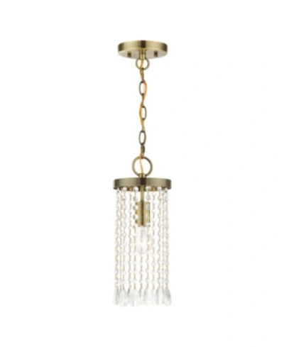 Livex Elizabeth 1 Light Mini Pendant In Brass