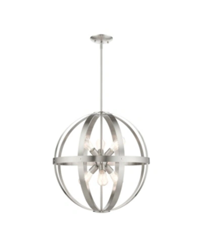 Livex Stoneridge 6 Lights Pendant Chandelier In Silver-tone