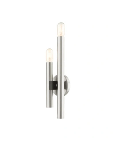 Livex Helsinki 2 Lights Double Sconce In Silver-tone