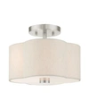 Livex Solstice 2 Lights Semi Flush In Silver-tone