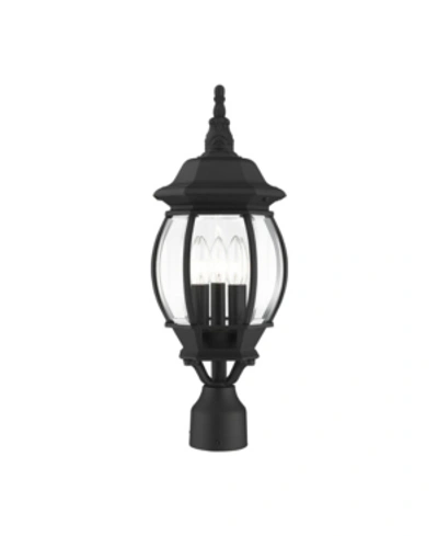 Livex Frontenac 3 Lights Outdoor Post Top Lantern In Black