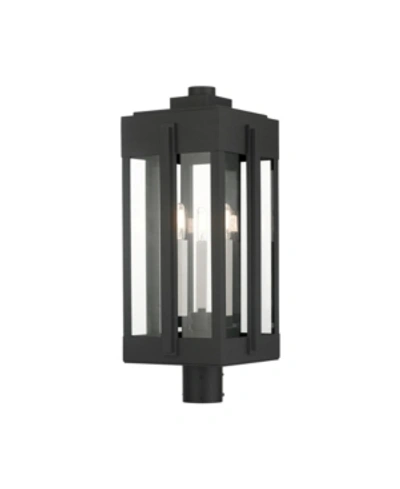 Livex Lexington 3 Lights Outdoor Post Top Lantern In Black