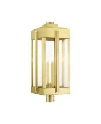 Livex Lexington 4 Lights Outdoor Post Top Lantern In Gold-tone