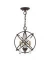 Livex Aria 3 Lights Convertible Chandelier Or Semi Flush In Dark Brown
