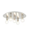 Livex Hillview 5 Lights Flush Mount In Silver-tone