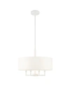 Livex Meridian 4 Lights Pendant Chandelier In White