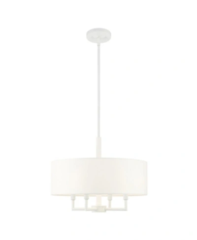 Livex Meridian 4 Lights Pendant Chandelier In White