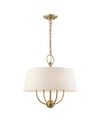 Livex Cartwright 4 Lights Pendant Chandelier In Brass