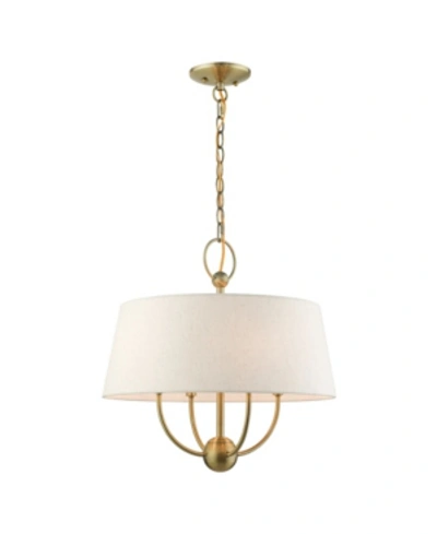 Livex Cartwright 4 Lights Pendant Chandelier In Brass