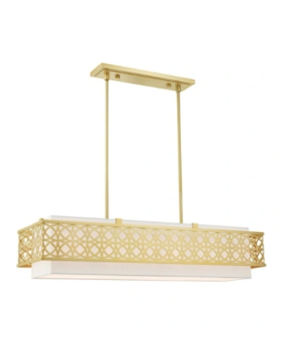 Livex Calinda 6 Lights Linear Chandelier In Gold-tone