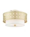 Livex Calinda 3 Lights Semi Flush In Gold-tone