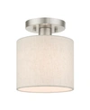 Livex Meadow 1 Light Semi Flush In Silver-tone