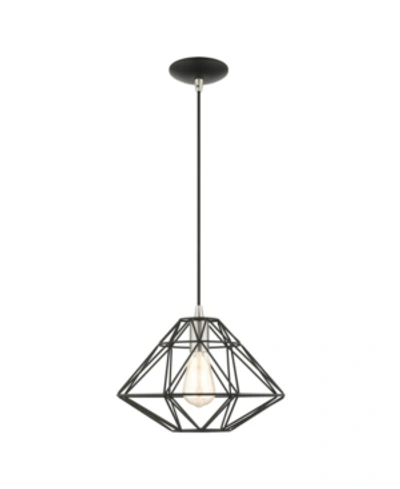 Livex Geometric 1 Light Pendant In Black