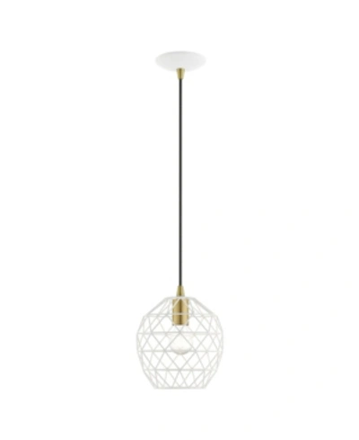 Livex Geometric 1 Light Pendant In White