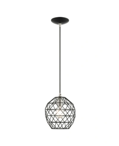 Livex Geometric 1 Light Pendant In Black