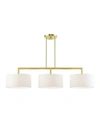 Livex Meridian 3 Lights Linear Chandelier In Gold-tone