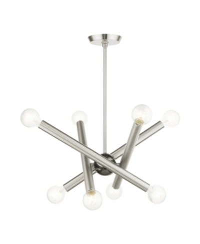 Livex Stafford 8 Lights Chandelier In Silver-tone