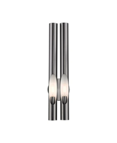 Livex Acra 2 Lights Double Sconce In Black Chrome