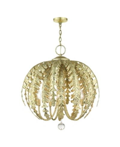 Livex Acanthus 5 Lights Chandelier In Gold-tone