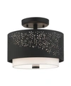 Livex Noria 2 Lights Semi Flush In Black