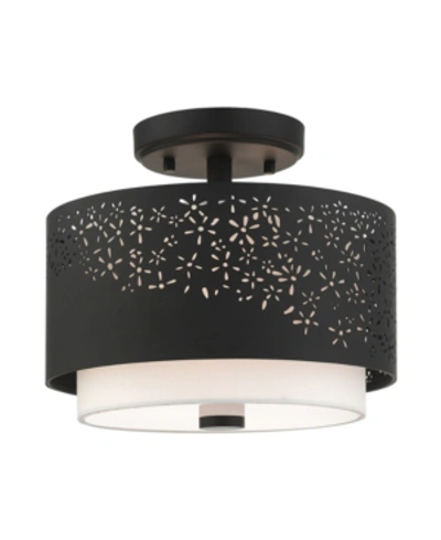 Livex Noria 2 Lights Semi Flush In Black