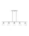 Livex Montgomery 5 Lights Linear Chandelier In Silver-tone