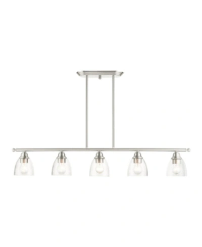 Livex Montgomery 5 Lights Linear Chandelier In Silver-tone