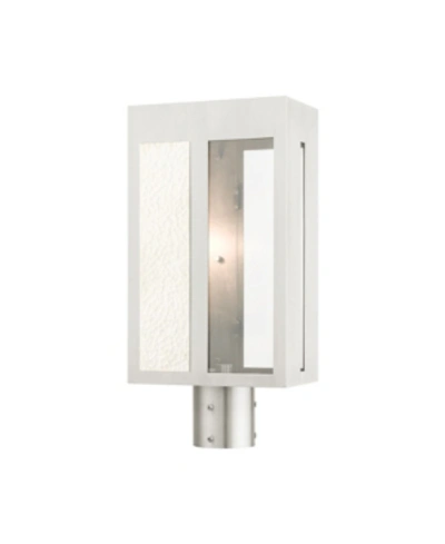 Livex Lafayette 1 Light Outdoor Post Top Lantern In Silver-tone