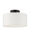 Livex Meridian 1 Light Semi Flush In Black