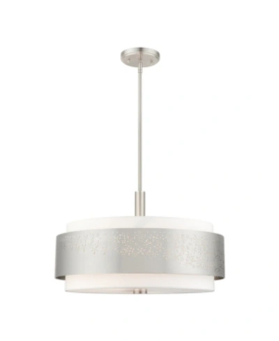 Livex Noria 5 Lights Chandelier In Silver-tone