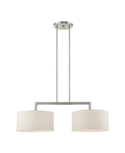 Livex Meridian 2 Lights Linear Chandelier In Brushed Nickel