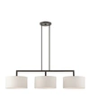 Livex Meridian 3 Lights Linear Chandelier In Dark Brown