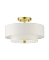 Livex Meridian 2 Lights Semi Flush In Gold-tone