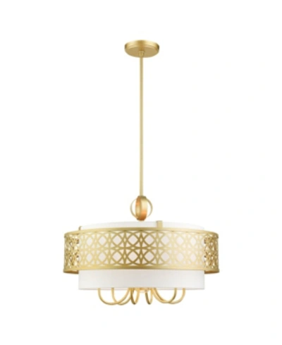 Livex Calinda 7 Lights Pendant Chandelier In Gold-tone