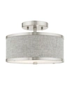 Livex Park Ridge 2 Lights Semi Flush In Silver-tone