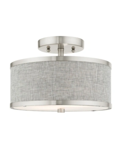 Livex Park Ridge 2 Lights Semi Flush In Silver-tone