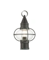 Livex Newburyport 1 Light Outdoor Post Top Lantern In Charcoal