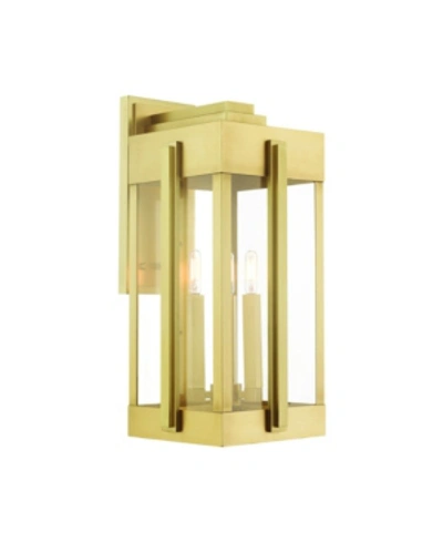 Livex Lexington 3 Lights Outdoor Wall Lantern In Gold-tone