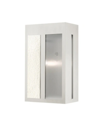 Livex Lafayette 1 Light Outdoor Wall Lantern In Silver-tone