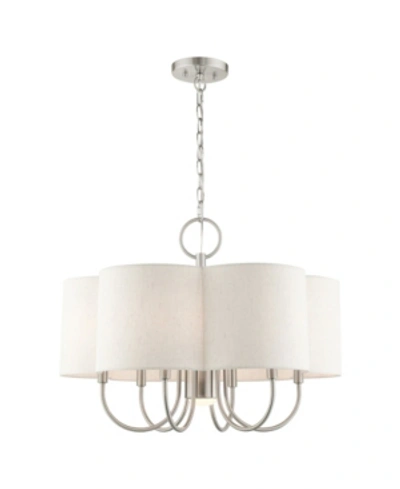 Livex Solstice 7 Lights Chandelier In Silver-tone