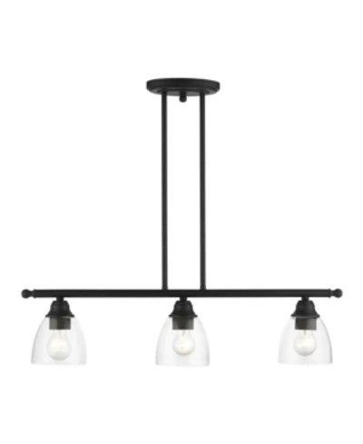 Livex Montgomery 3 Lights Linear Chandelier In Black