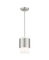 Livex Noria 1 Light Pendant In Silver-tone