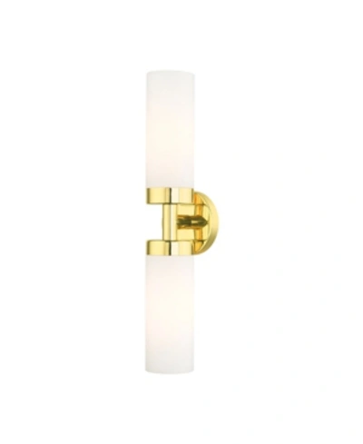 Livex Aero 2 Lights Vanity Sconce In Polished Brass